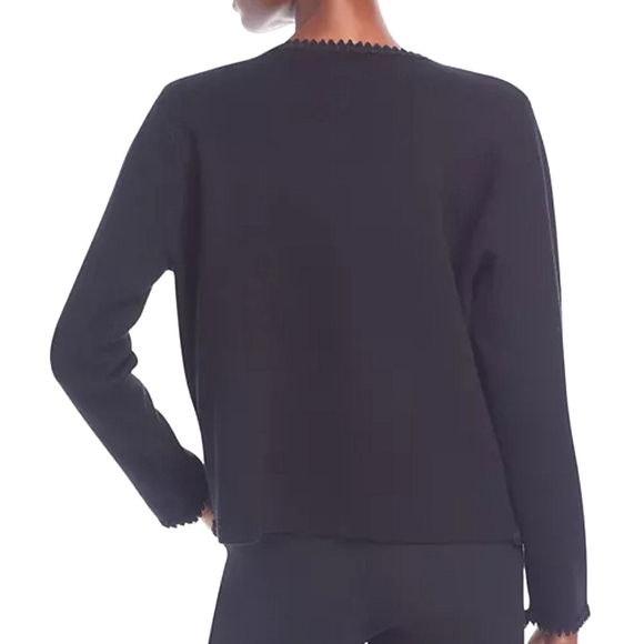 Sioni Black Faux Double Breasted Gold Button Front Short Jacket Evening Glam MD - Picture 5 of 14